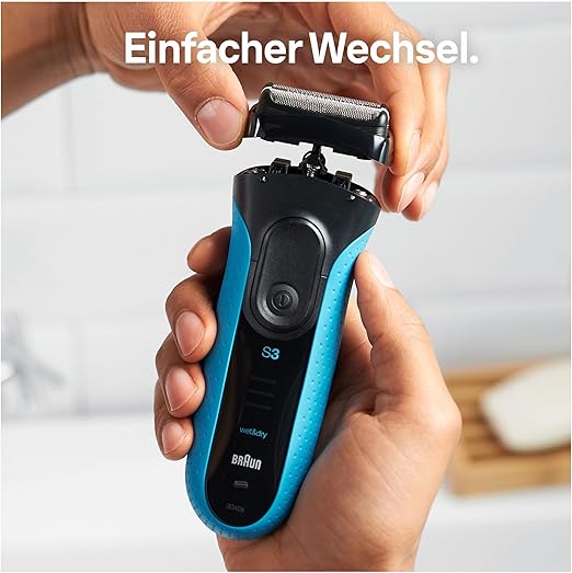 Braun Series 3 Elektrorasierer Scherkopf, Ersatzscherteil vom Hersteller passend für Braun Herren Rasierer Series 3 ProSkin, 32B, schwarz, 1er Pack