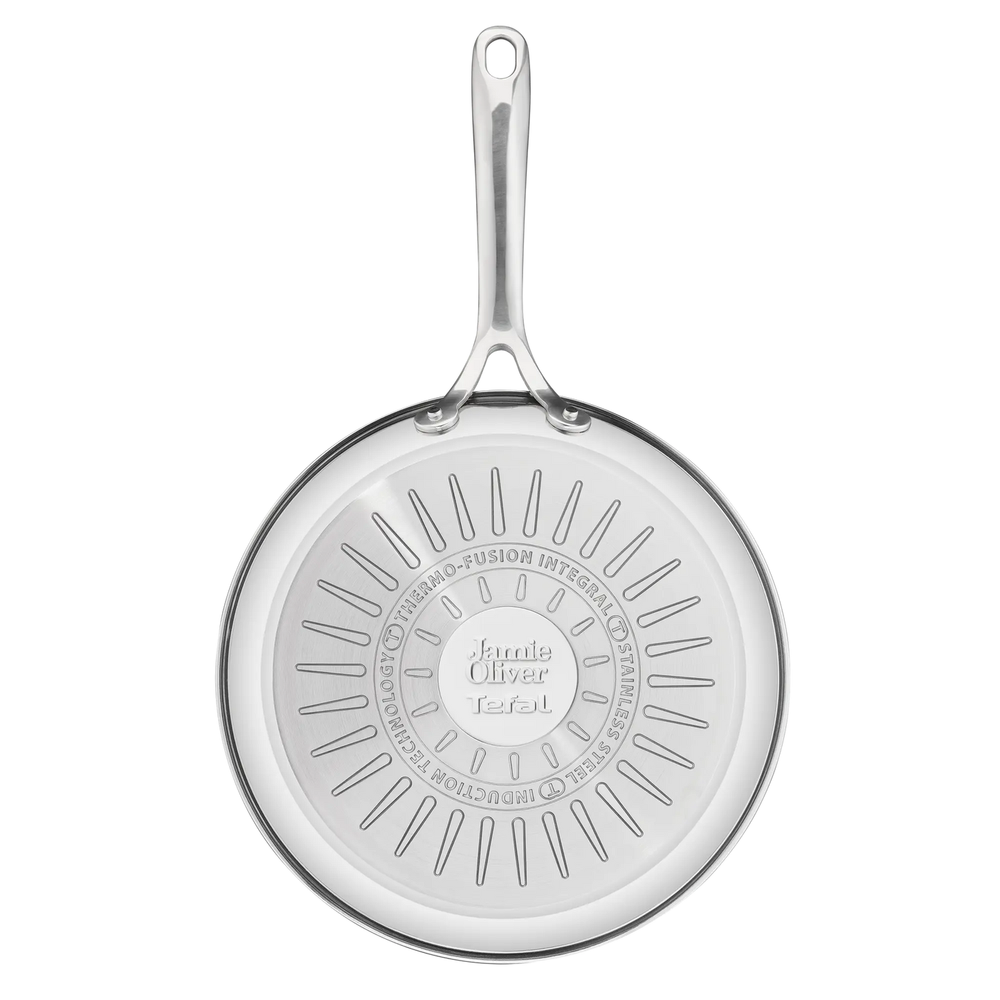 Jamie Oliver by Tefal Cook Smart Bratpfanne 28cm, unbeschichteter Edelstahl, induktionsgeeignet, Thermo-Fusion Boden, recycelbar, Edelstahl, E3110655