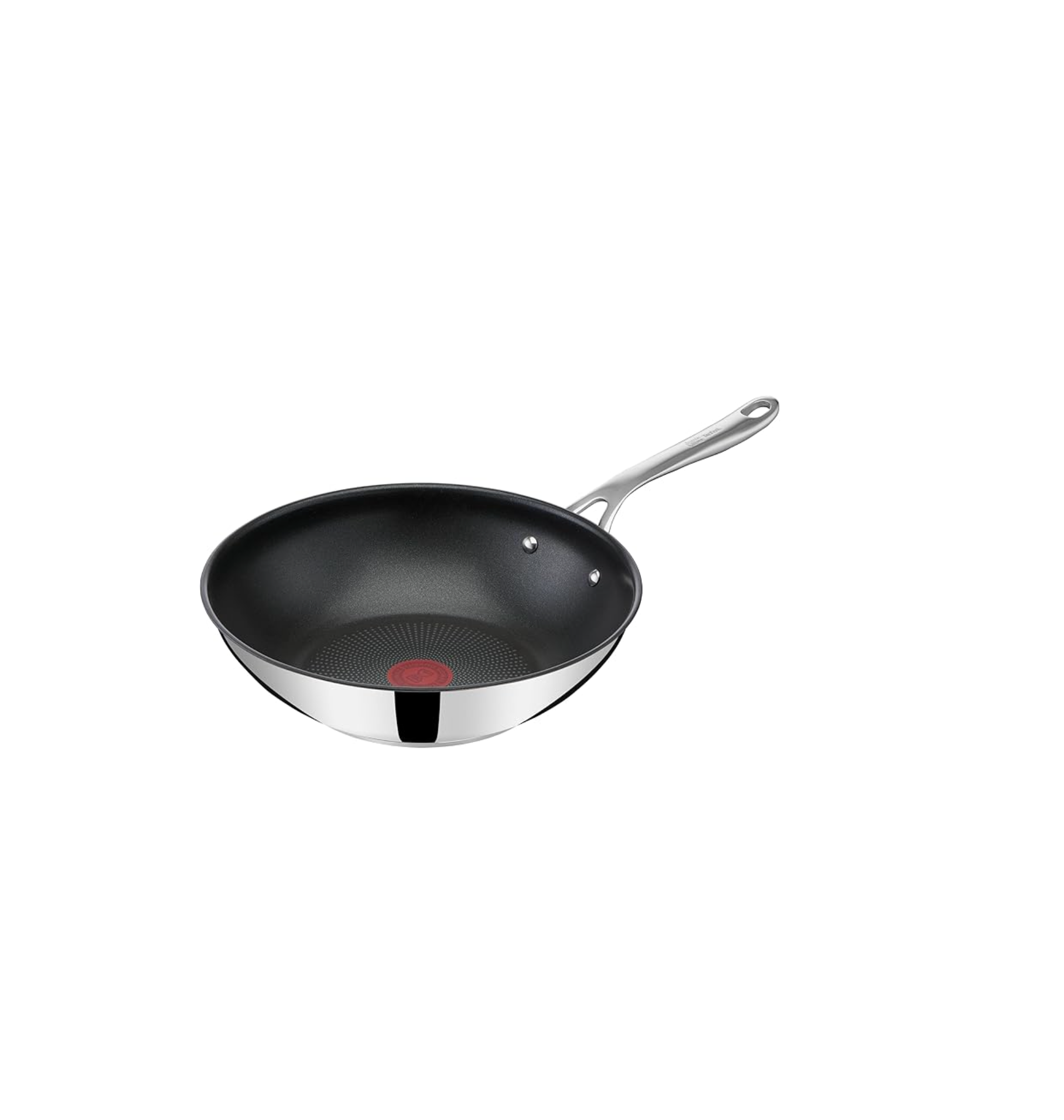 Tefal Jamie Oliver Cook's Direct On Wokpfanne, 28 cm, langlebige Antihaftversiegelung, Thermo-Signal, genieteter Griff, induktionsgeeignet, Edelstahl, E3041934