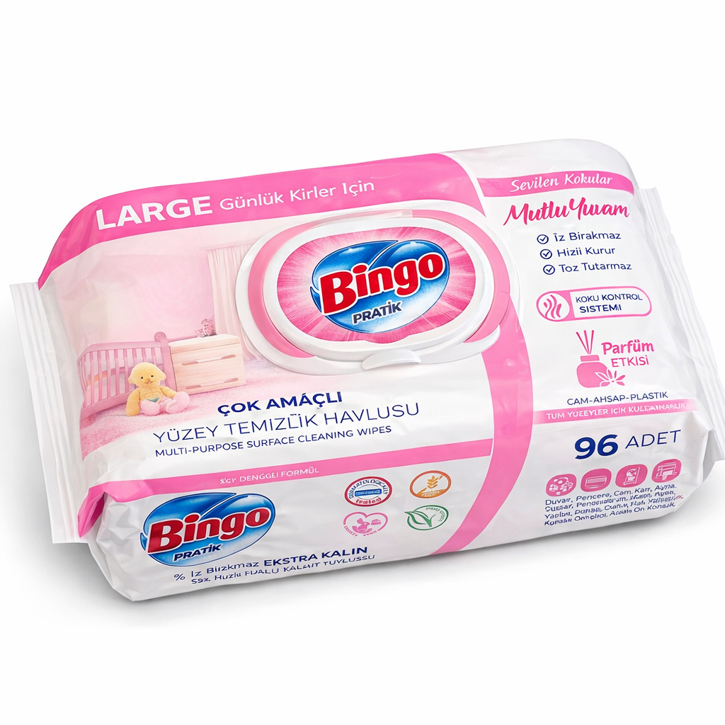 Bingo Feuchttücher Mix Set 6x96 Blatt – 6 Düfte – Mehrzweck Reinigungstücher Vorteilspack
