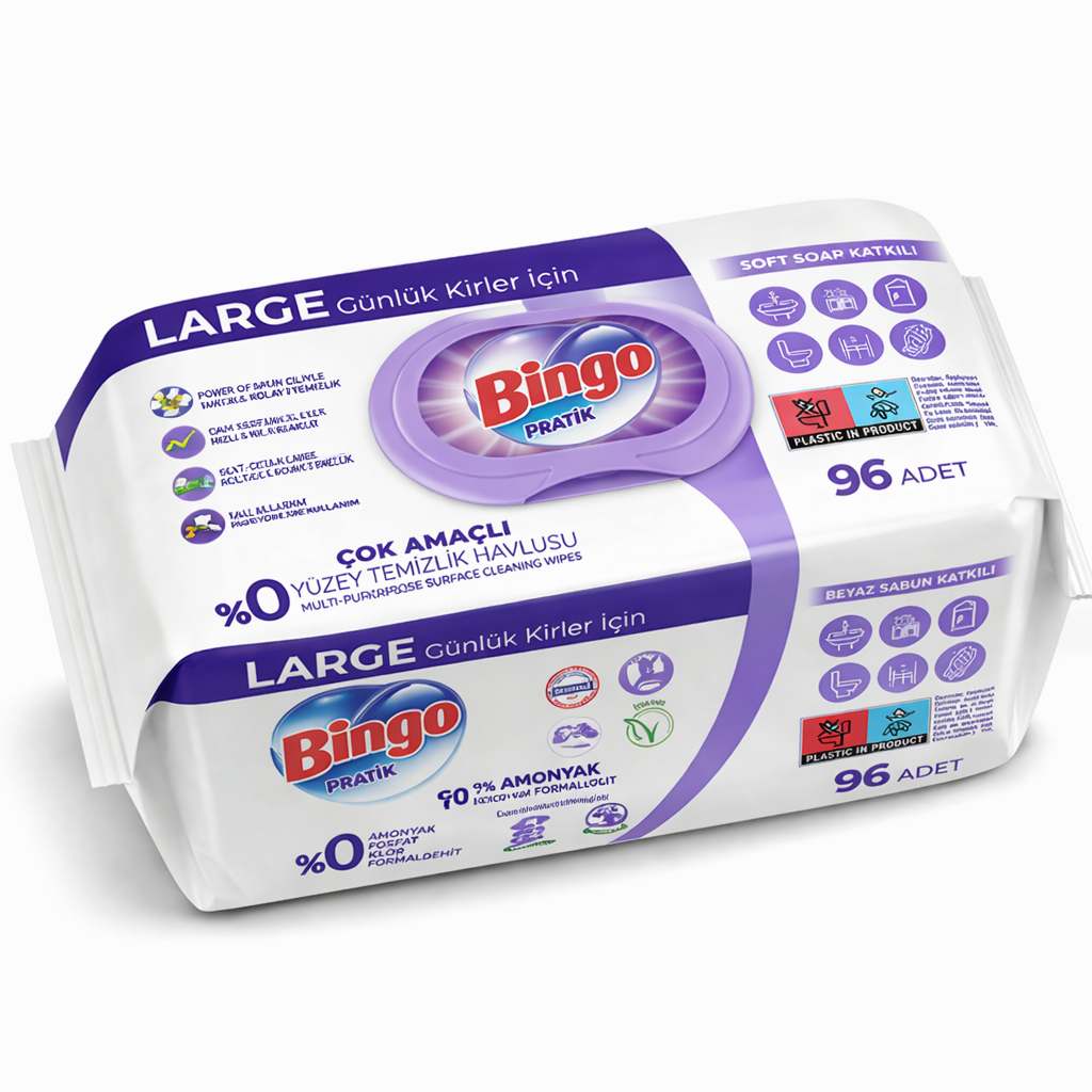 Bingo Feuchttücher Mix Set 6x96 Blatt – 6 Düfte – Mehrzweck Reinigungstücher Vorteilspack