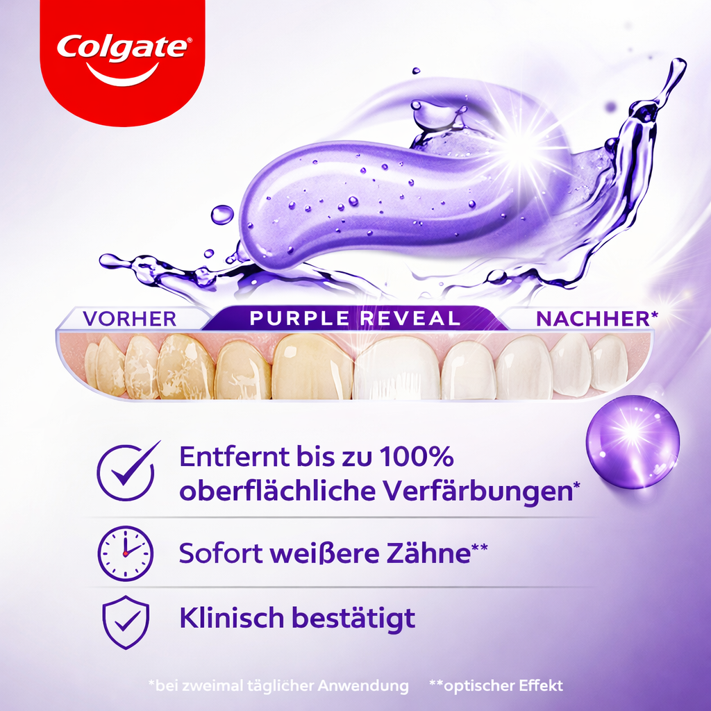 Colgate Max White Purple Reveal Zahnpasta 3 Stück