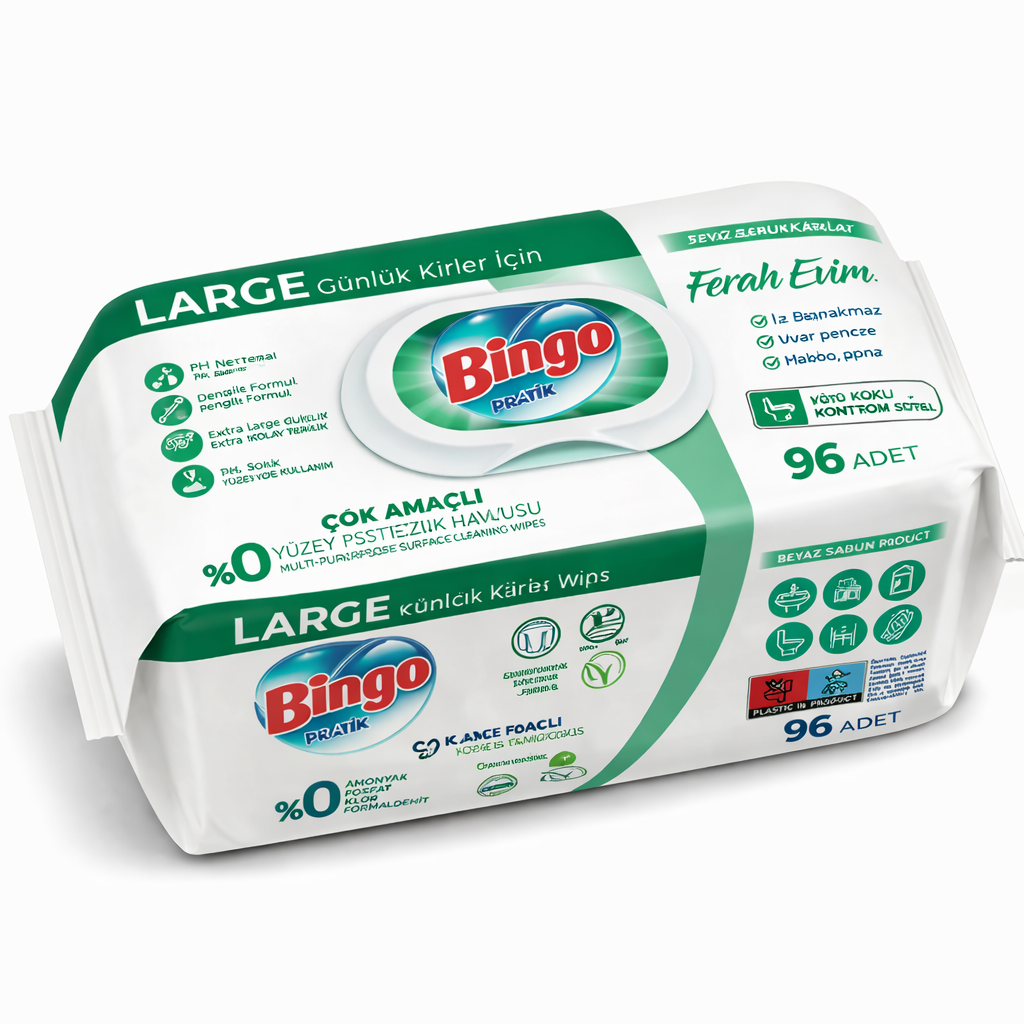 Bingo Feuchttücher Mix Set 6x96 Blatt – 6 Düfte – Mehrzweck Reinigungstücher Vorteilspack