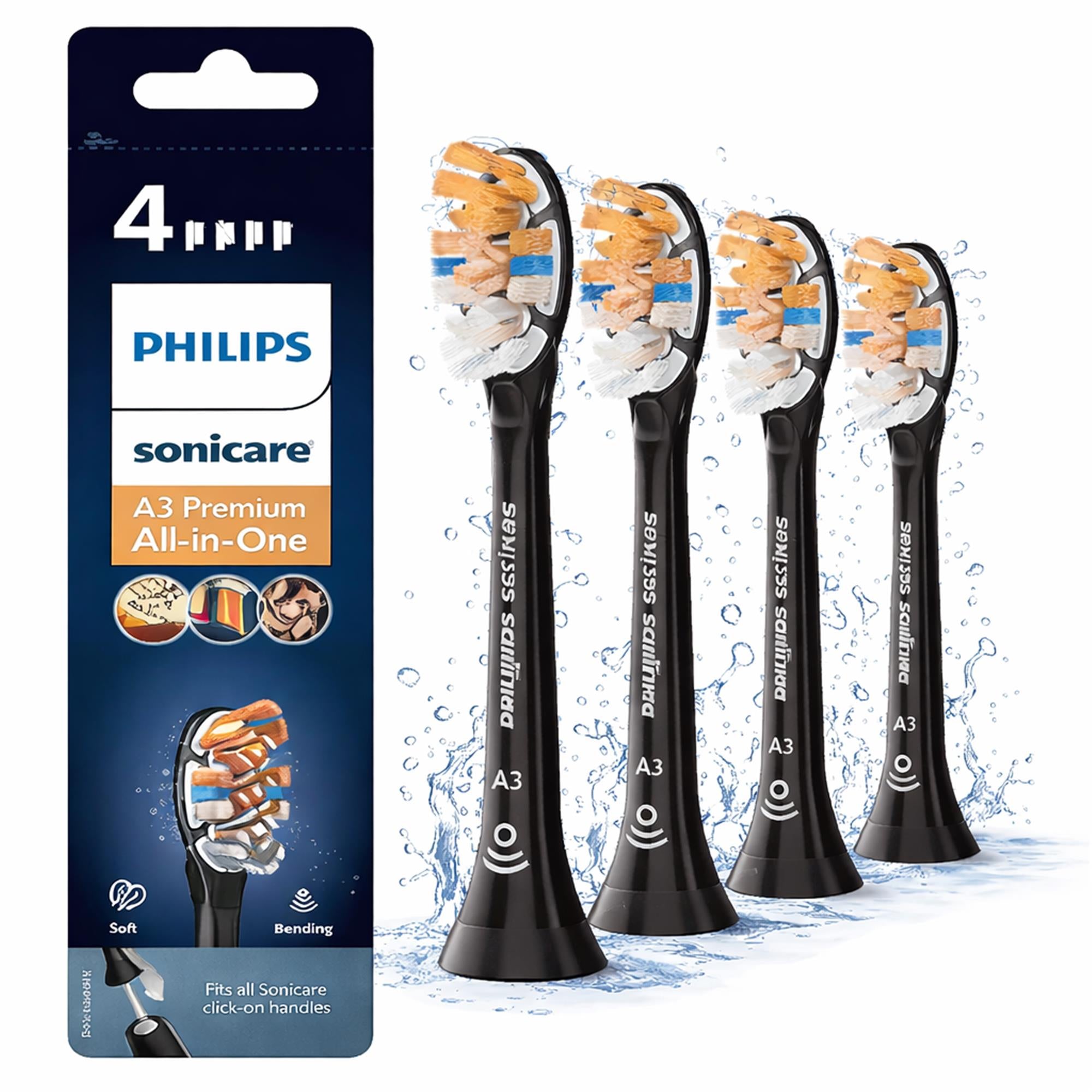 Sonicare A3 Bürstenkopf 4Stk. Schwarz