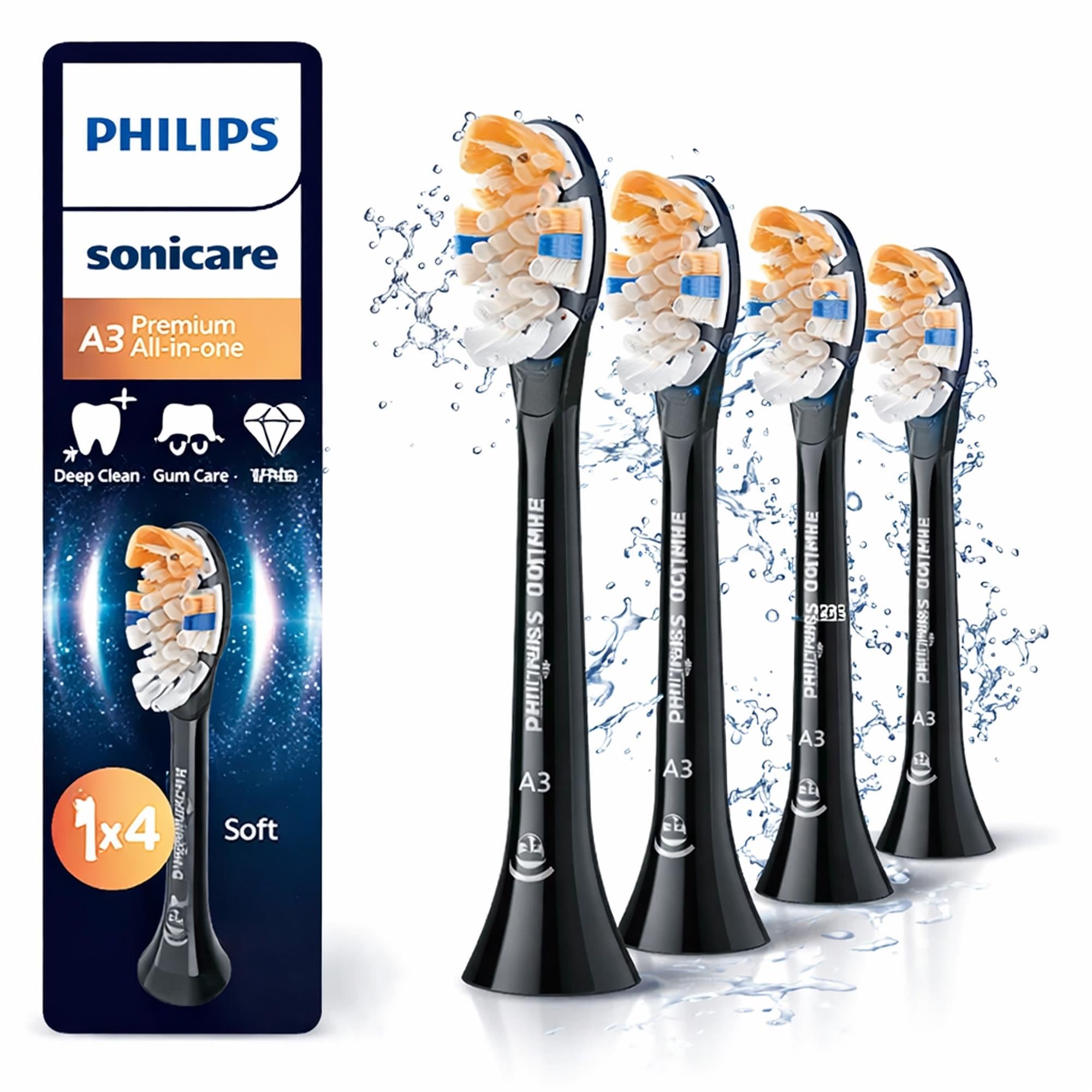 Sonicare A3 Bürstenkopf 4Stk. Schwarz