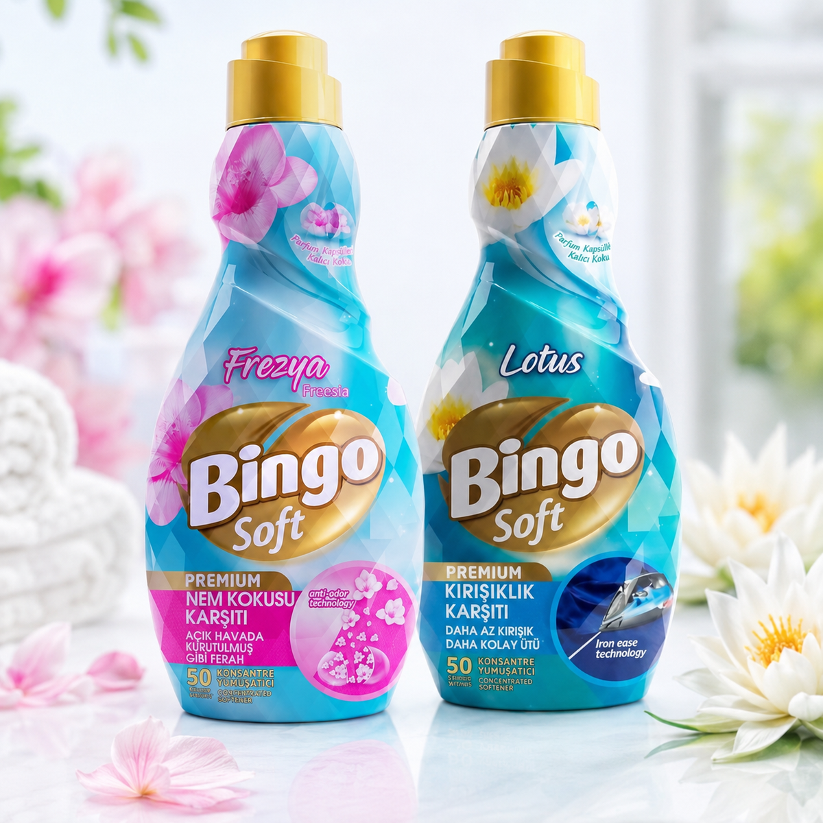 Bingo Soft Premium Weichspüler Mix Frezya & Lotus 2x 1200 ml
