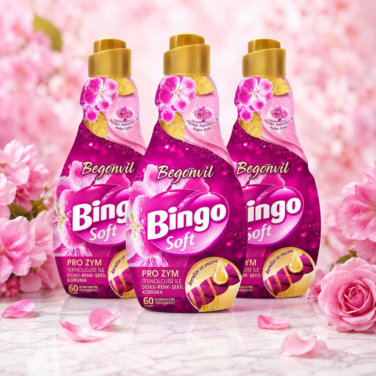 Bingo Soft Weichspüler Begonvil 3x 1440 ml