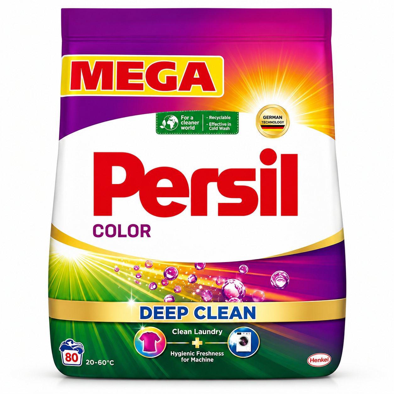 Persil Color Waschpulver 4,4kg 80 Wäschen – Persil Deep Clean Waschpulver für Waschmaschine, saubere Wäsche, Fleckenentfernung, Tiefenreinheit, frischen Duft, Color & Universal, Haushalt & Vorrat