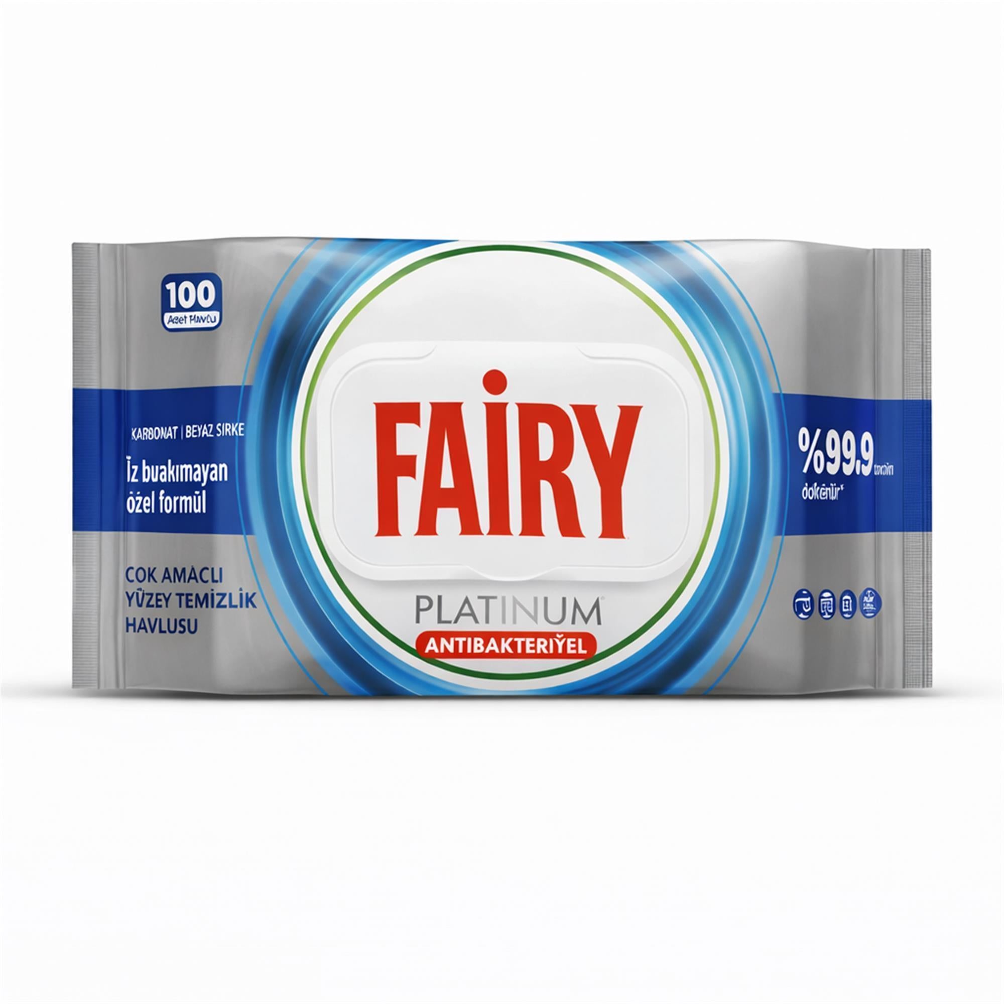 Fairy Oberflächenreinigungstücher Platinum Antibacterial 3er