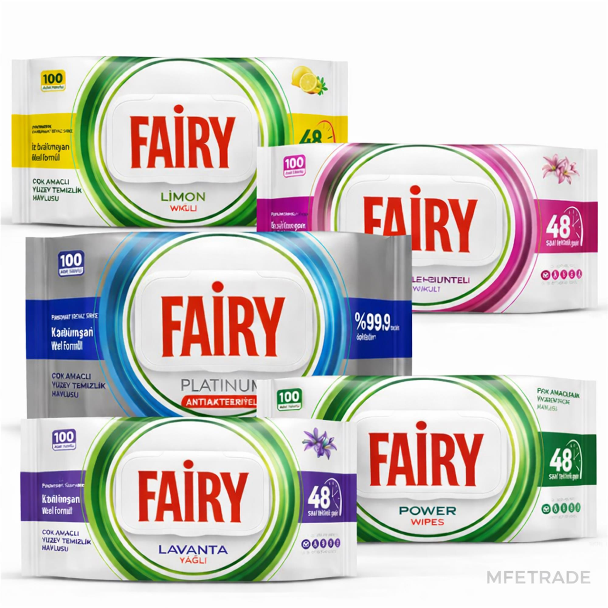 Fairy Oberflächenreinigunstücher Mix Set 5x100 STÜCK, ALLE SORTEN ,MFETRADE