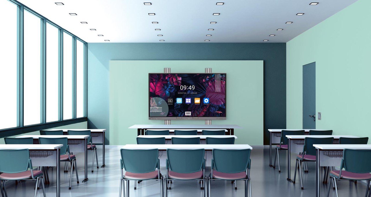 Digitale Tafel 86 Zoll 4K UHD Touchscreen – Android 11 & Windows-kompatibel – interaktives Whiteboard für Schule & Büro, inkl. Wandhalterung, 40 Touch- & 20 Schreibpunkte, WLAN, HDMI, USB-C