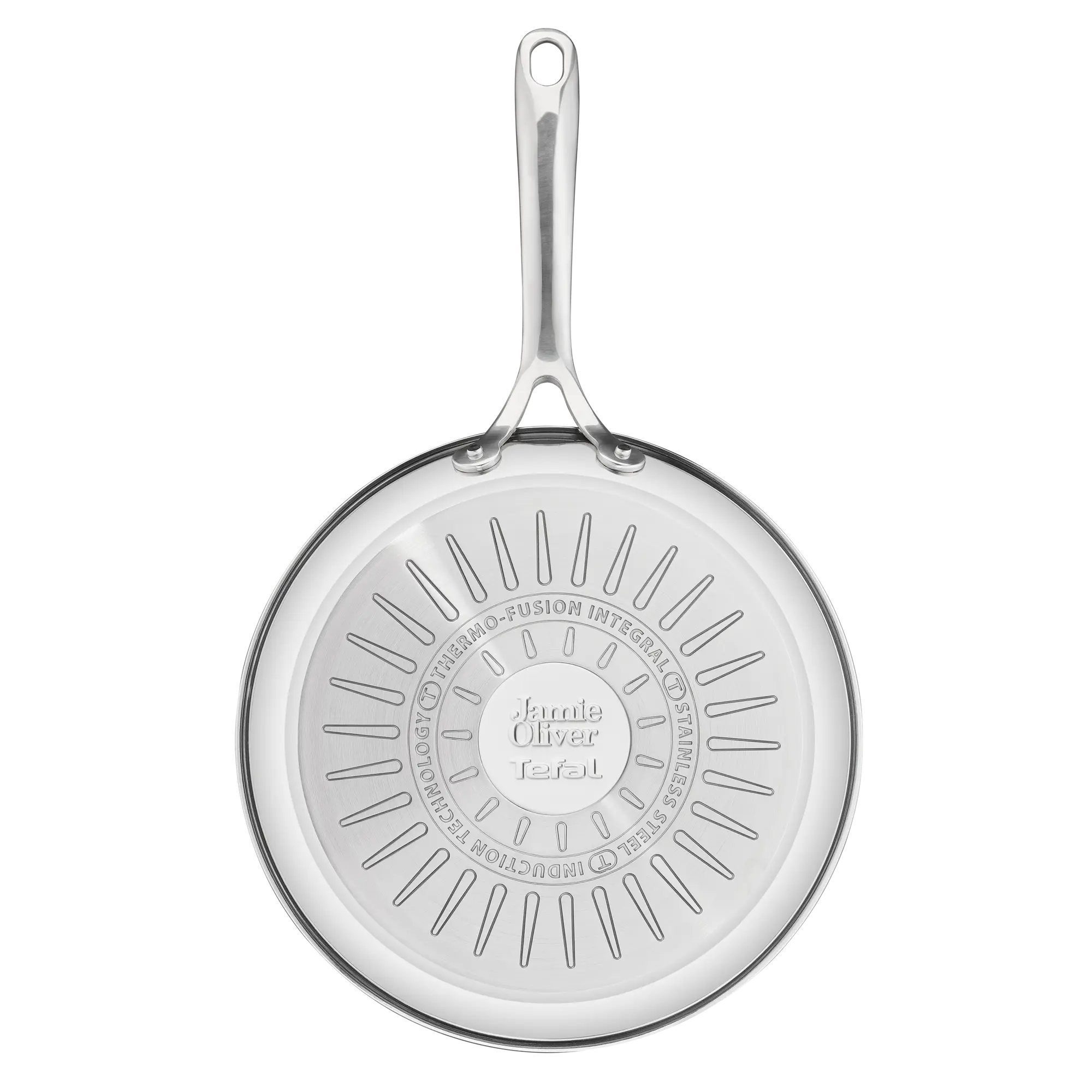 Jamie Oliver by Tefal Cook Smart Bratpfanne 28cm, unbeschichteter Edelstahl, induktionsgeeignet, Thermo-Fusion Boden, recycelbar, genieteter Griff, Edelstahl, E3110655