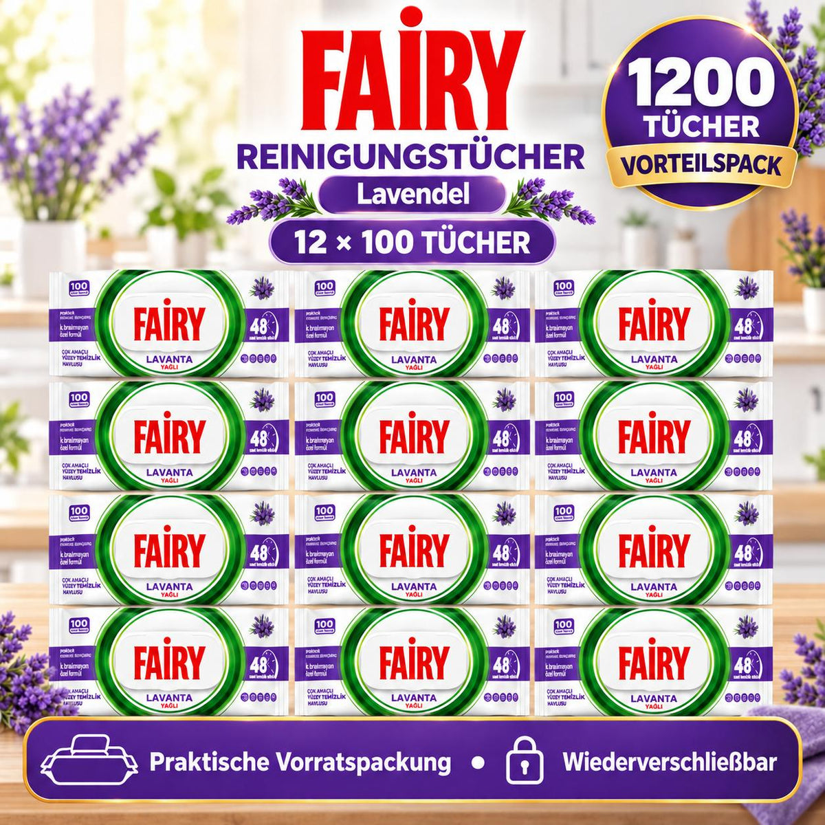 FAIRY Oberflächen-Reinigungstücher Freesie