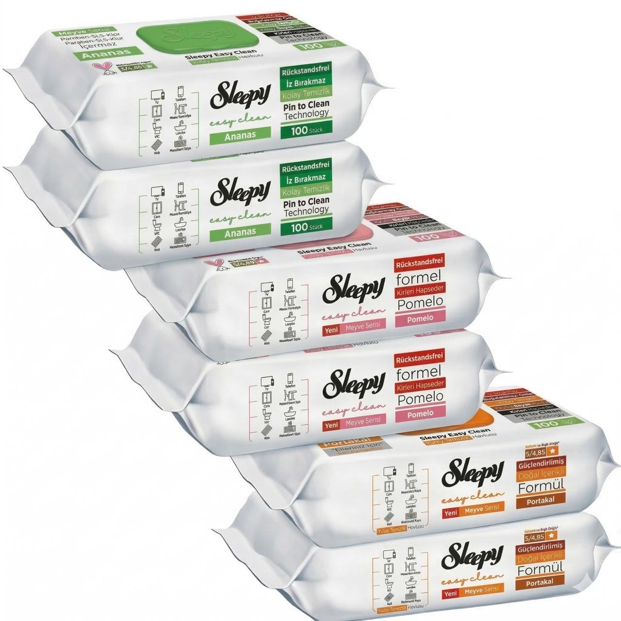 Sleepy Easy Clean 6x100 Orange Pomelo Ananas