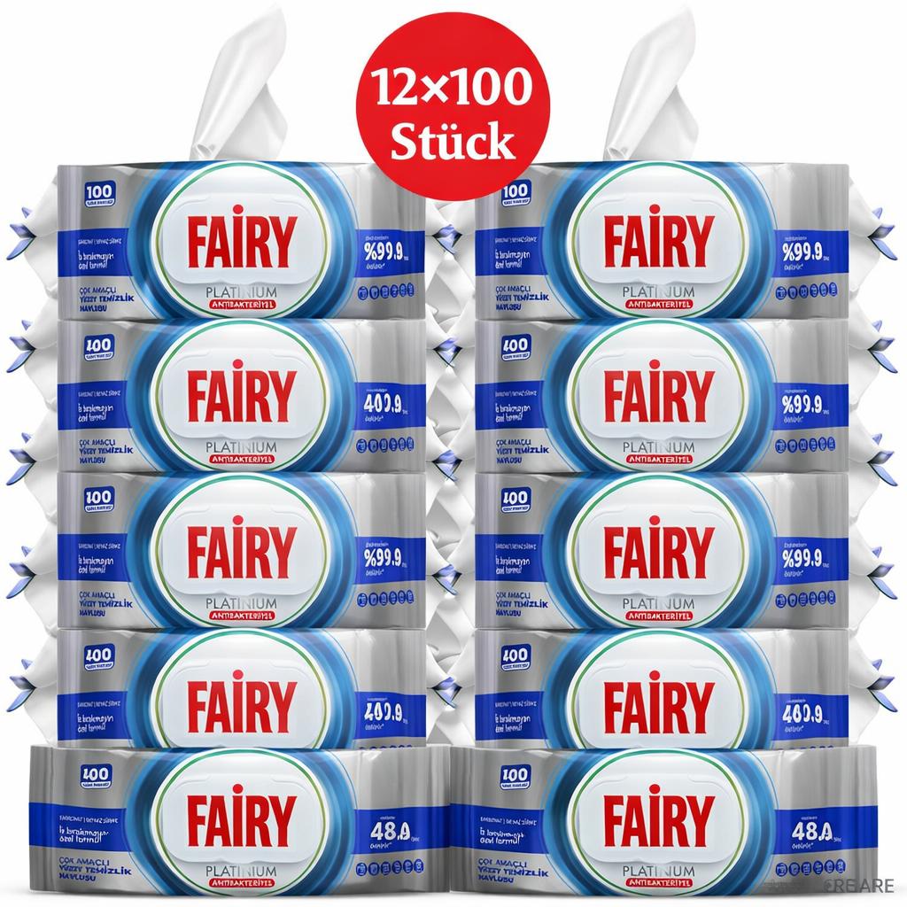 Fairy Oberflächenreinigungstücher Platinum Antibacterial 12er