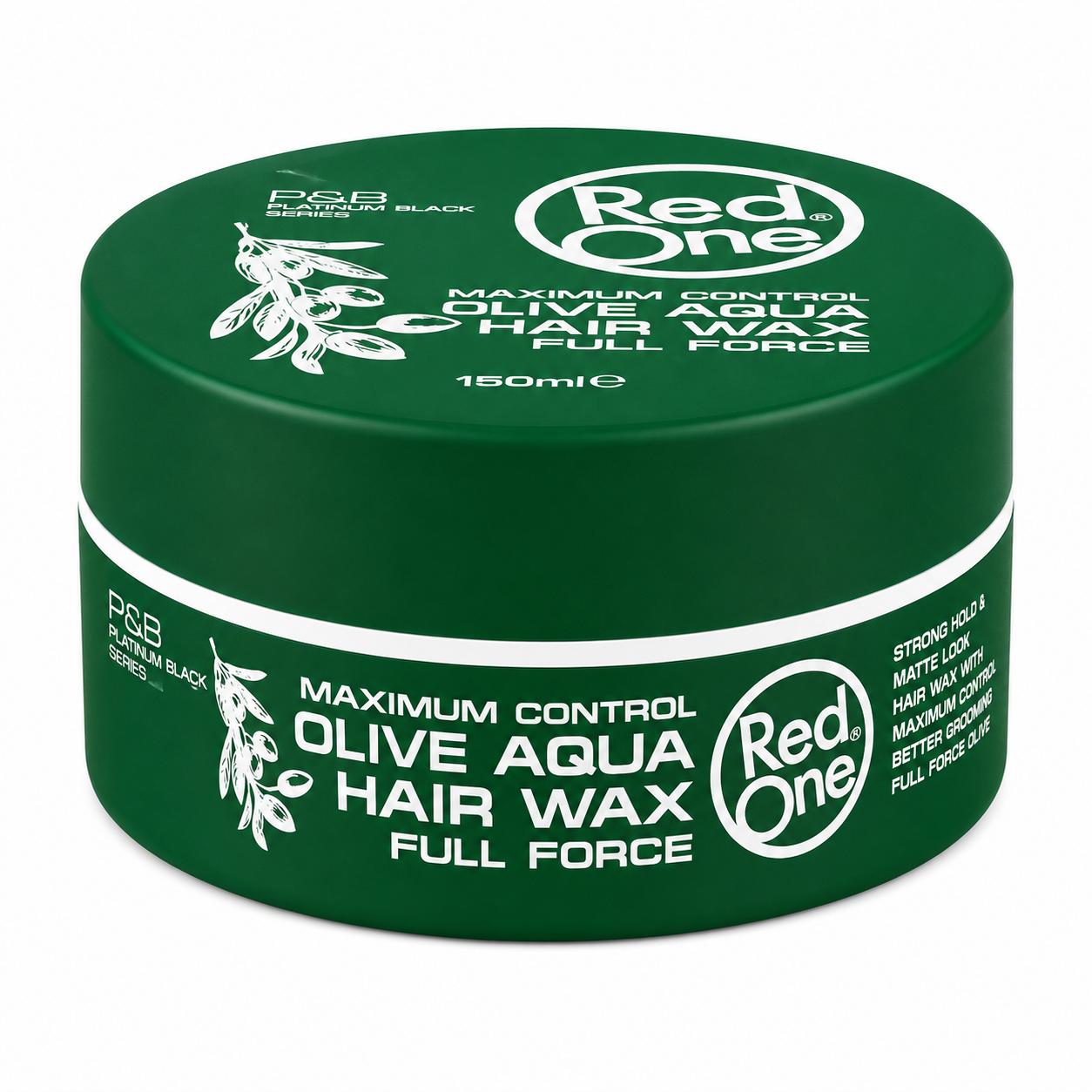RedOne Hair Wax Mix Set 8x150ml – Aqua Gel Wax & Matte Hair Wax Styling Wachs Set für Männer, starker Halt, Glanz & Matt Finish, Friseur Haarwachs Vorteilspack mit Red, White, Blue, Quicksilver, Green, Black, Orange & Olive