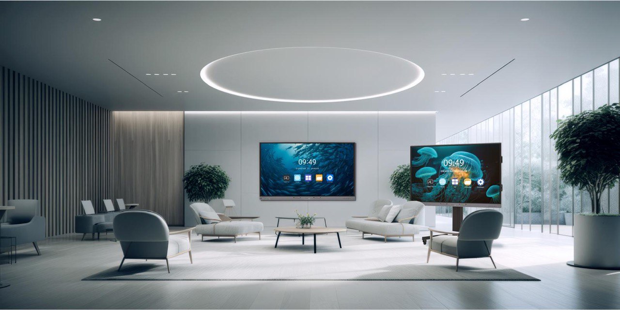 Digitale Tafel 86 Zoll 4K UHD Touchscreen – Android 11 & Windows-kompatibel – interaktives Whiteboard für Schule & Büro, inkl. Wandhalterung, 40 Touch- & 20 Schreibpunkte, WLAN, HDMI, USB-C
