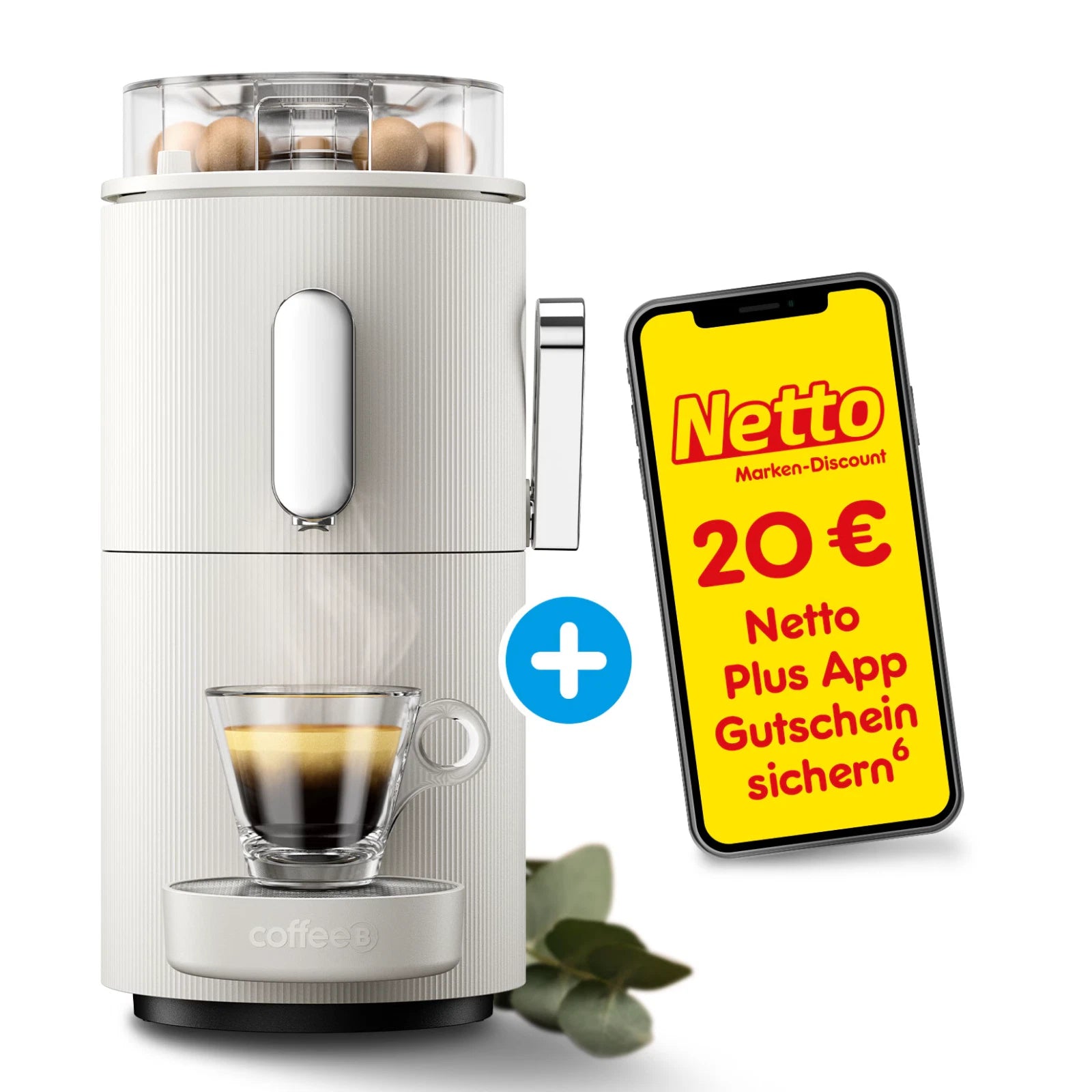 CoffeeB Kaffeemaschine Globe Weiß + 20€ Gutschein