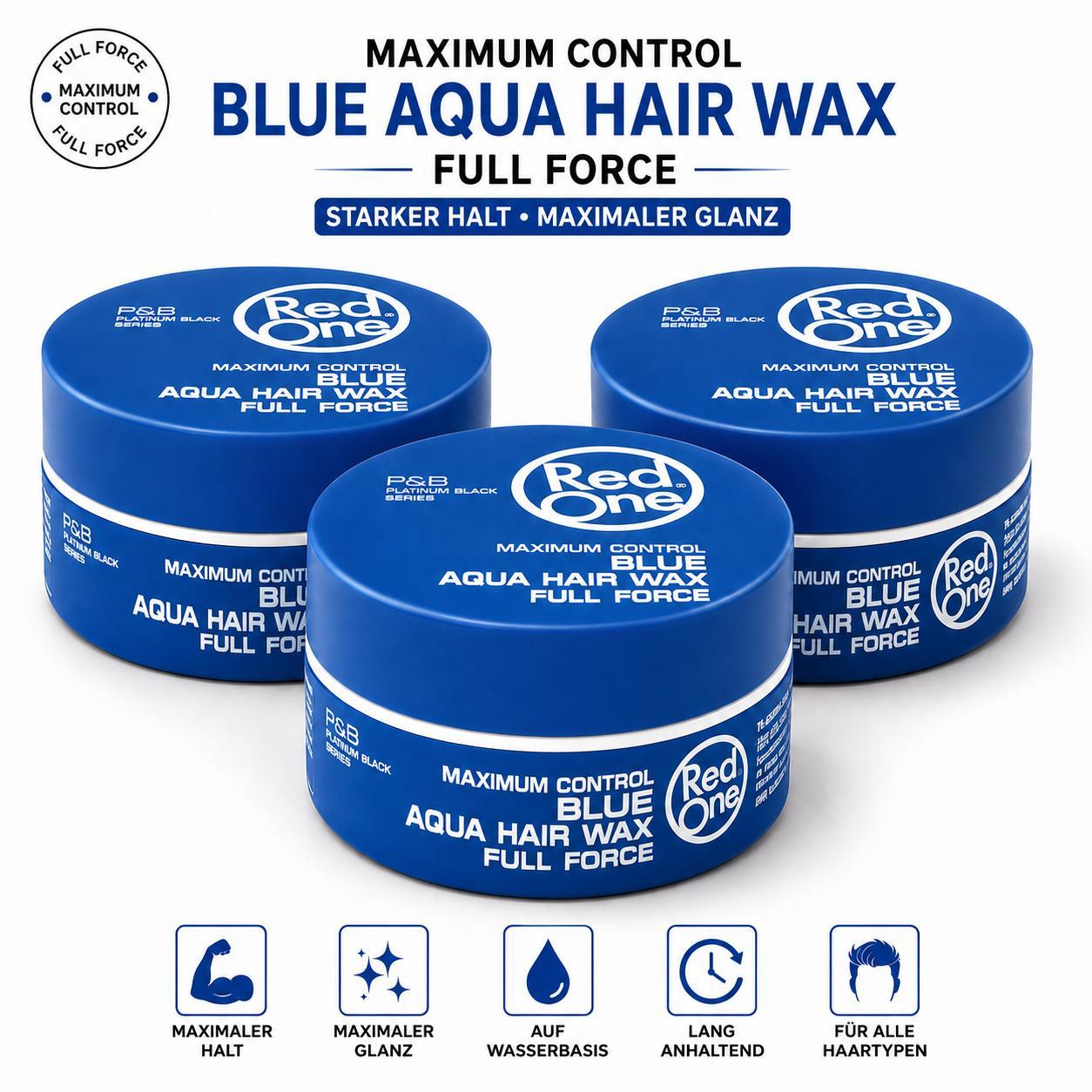 Red One Blue Aqua Hair Wax 3er Set – 3x150ml Haarwachs