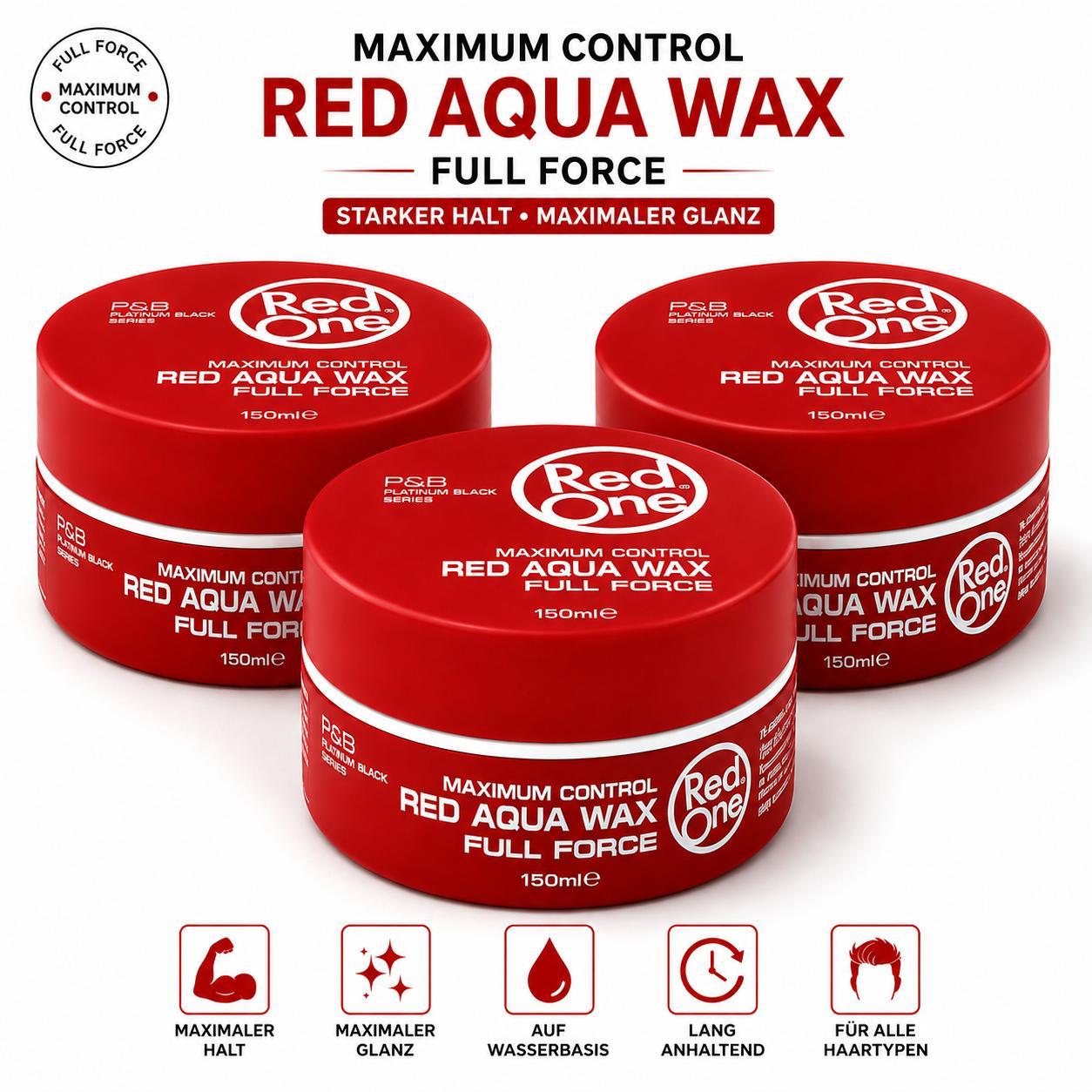 Red One Red Aqua Hair Wax 3er Set – 3x150ml Haarwachs