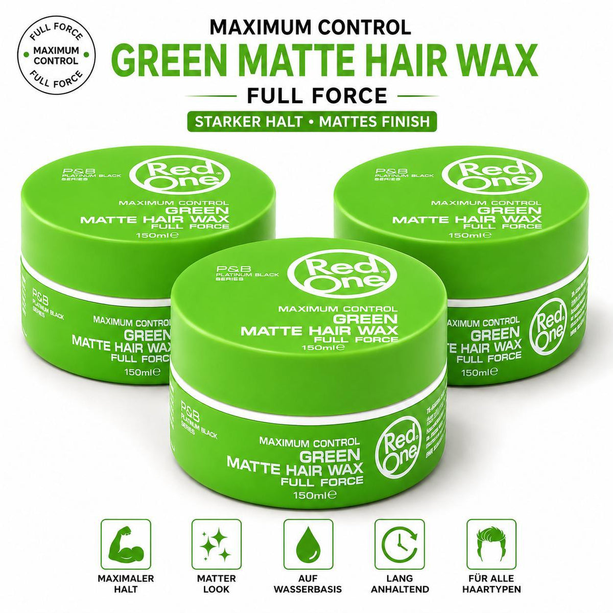Red One Green Hair Wax 3er Set – 3x150ml Haarwachs