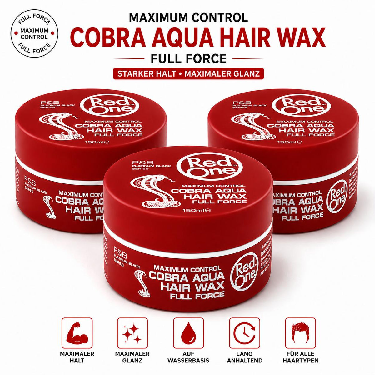 Red One Cobra Aqua Hair Wax 3er Set – 3x150ml Haarwachs