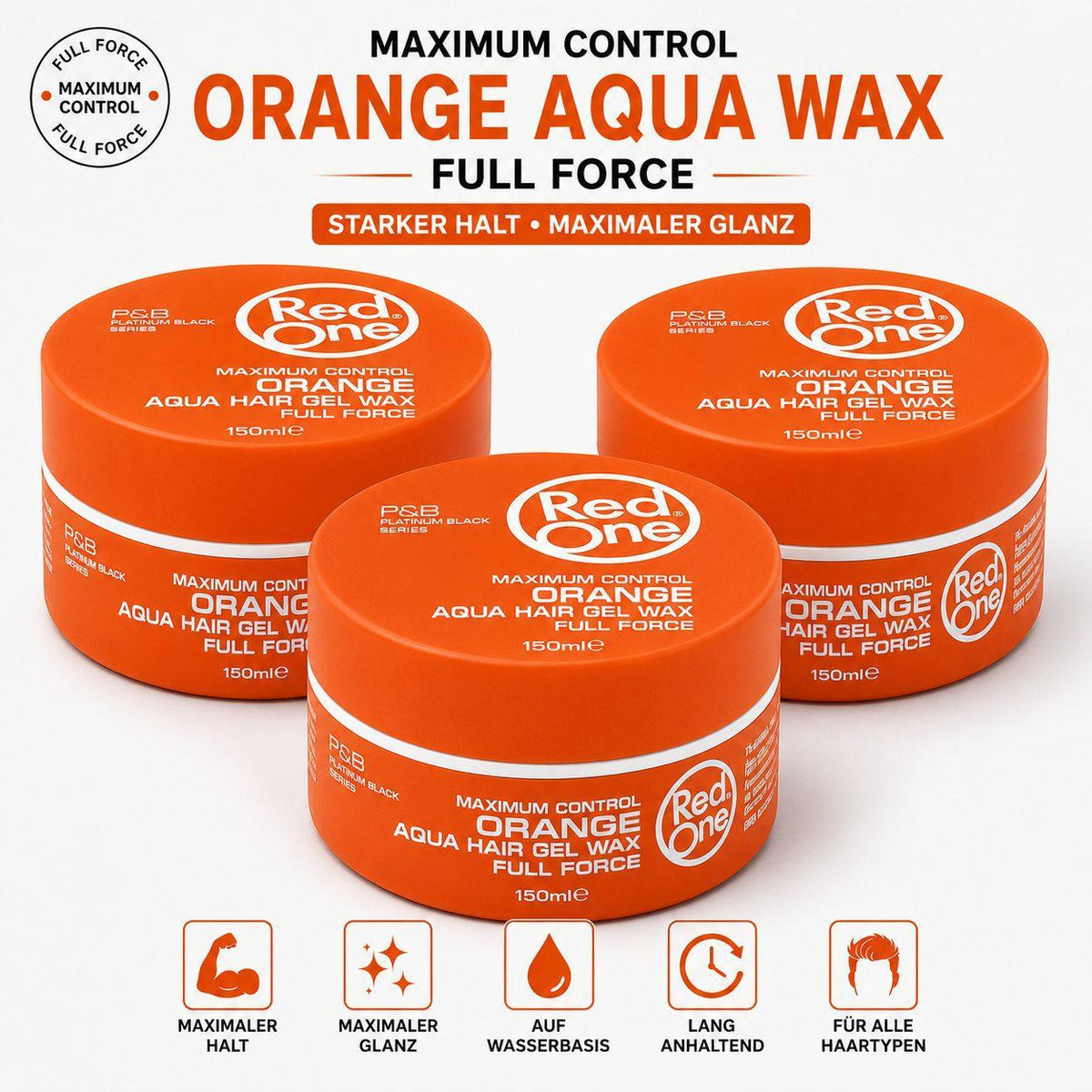 Red One Orange Aqua Hair Wax 3er Set – 3x150ml Haarwachs