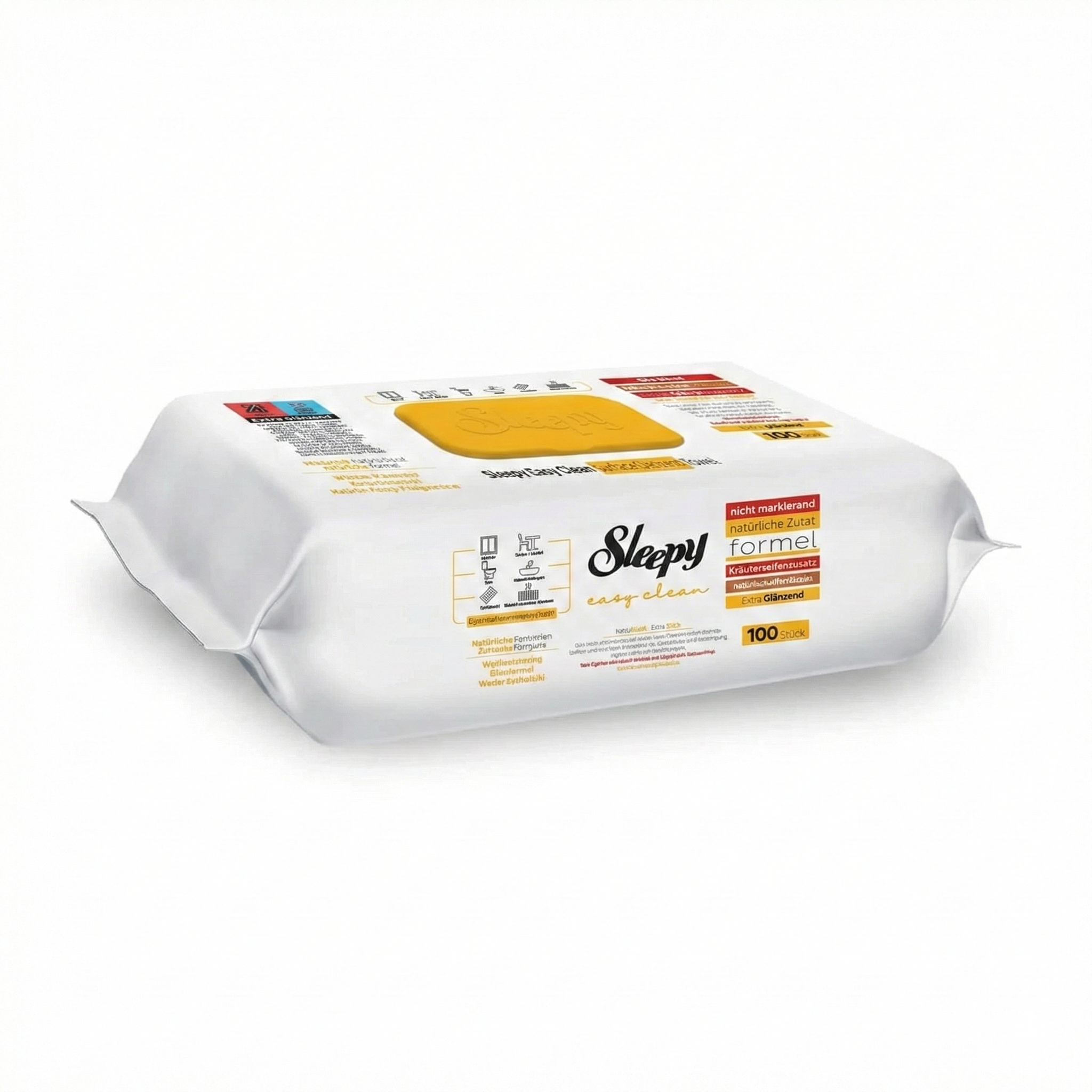 Sleepy Easy Clean Oberflächenreinigungstücher – 12x100 Gelb + 12x100 Lilium | Tägliche Reinigung