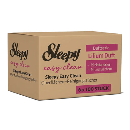 Sleepy Reinigungstücher Rosa – Lilienbouquet-Duft – 6x100 Tücher (600 Blatt) – Feuchte Oberflächenreinigungstücher für den täglichen Einsatz in Haushalt, Küche & Bad