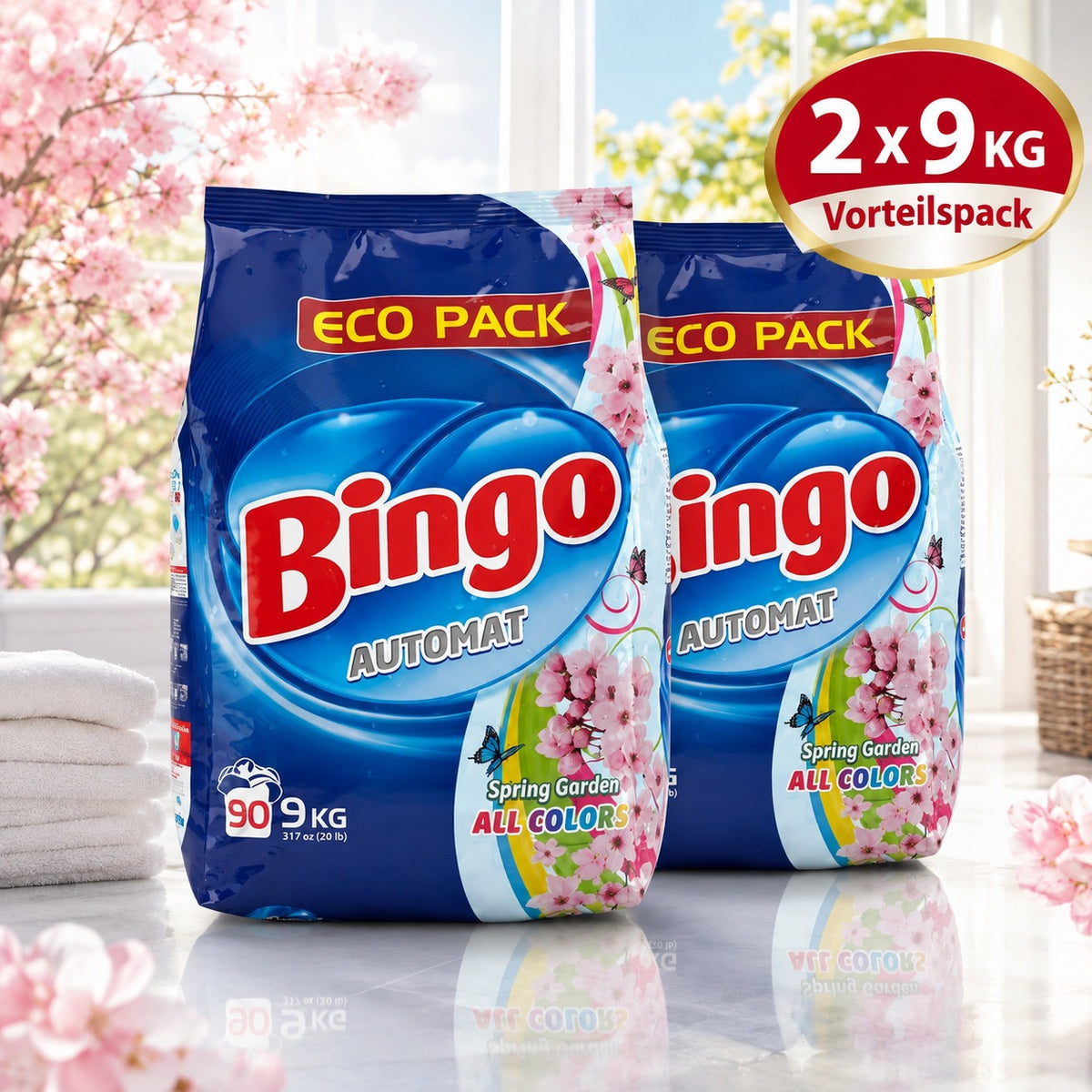Bingo Automat Waschpulver Spring Garden All Colors 2x 9 kg