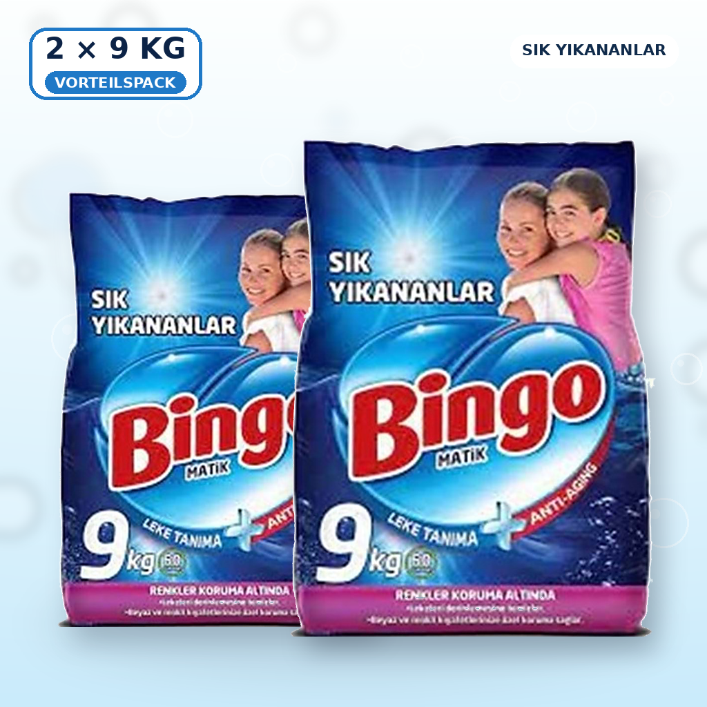 Bingo Matik Waschpulver Sık Yıkananlar 2x 9 kg