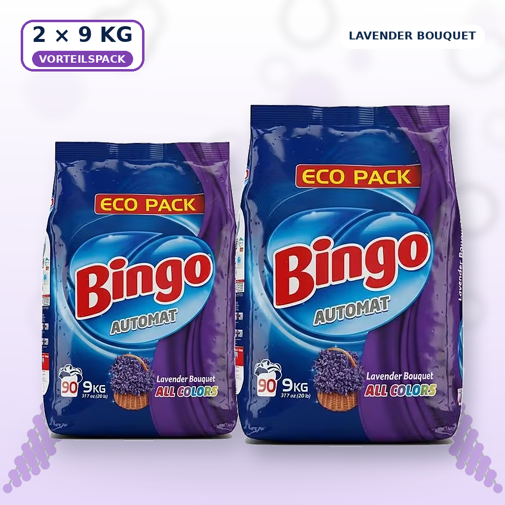 Bingo Automat Waschpulver Lavender Bouquet All Colors 2x 9 kg