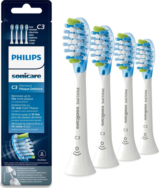 Philips Sonicare C3 Premium Plaque Defence Bürstenköpfe – 4er Pack Weiß HX9044/17