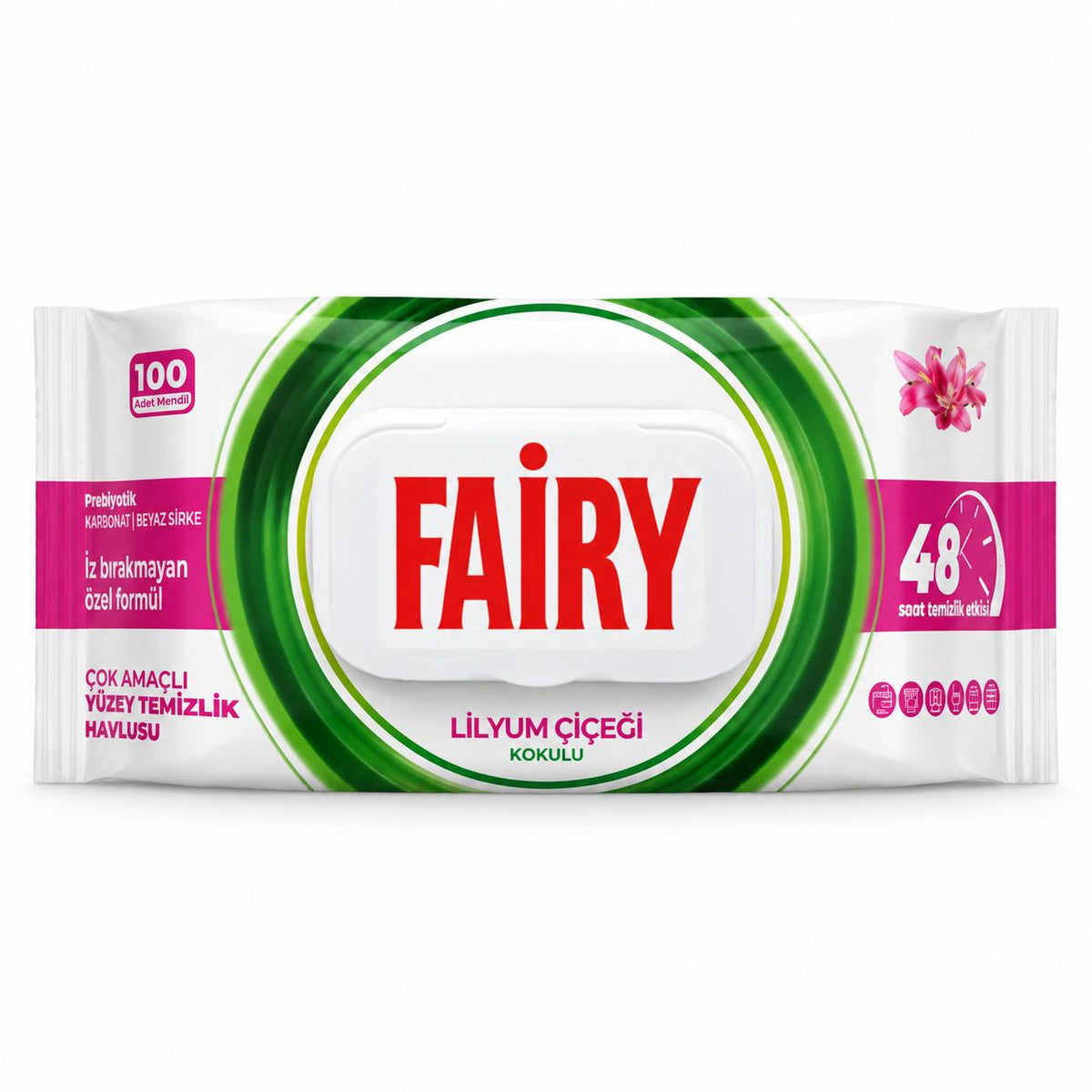 FAIRY Oberflächen-Reinigungstücher Lilie – 3er Set, 3 x 100 Tücher