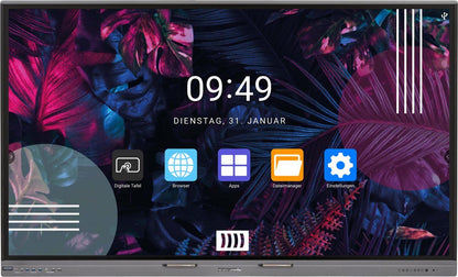 Digitale Tafel 86 Zoll 4K UHD Touchscreen – Android 11 & Windows-kompatibel – interaktives Whiteboard für Schule & Büro, inkl. Wandhalterung, 40 Touch- & 20 Schreibpunkte, WLAN, HDMI, USB-C