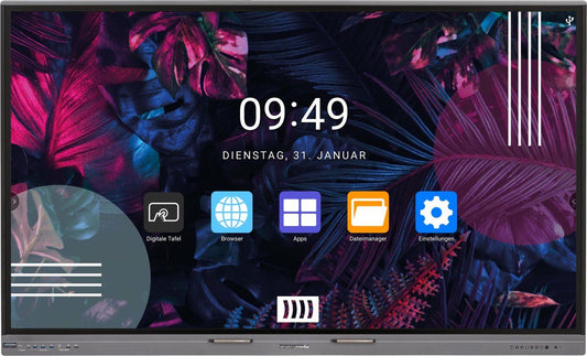 Digitale Tafel 86 Zoll 4K UHD Touchscreen – Android 11 & Windows-kompatibel – interaktives Whiteboard für Schule & Büro, inkl. Wandhalterung, 40 Touch- & 20 Schreibpunkte, WLAN, HDMI, USB-C