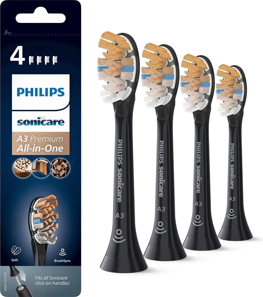 Philips A3 Premium All-in-One Ersatzbürstenköpfe – 4er Pack Schwarz