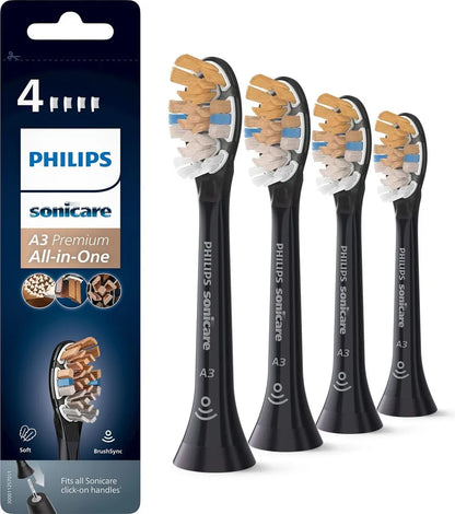 Philips A3 Premium All-in-One Ersatzbürstenköpfe – 4er Pack Schwarz