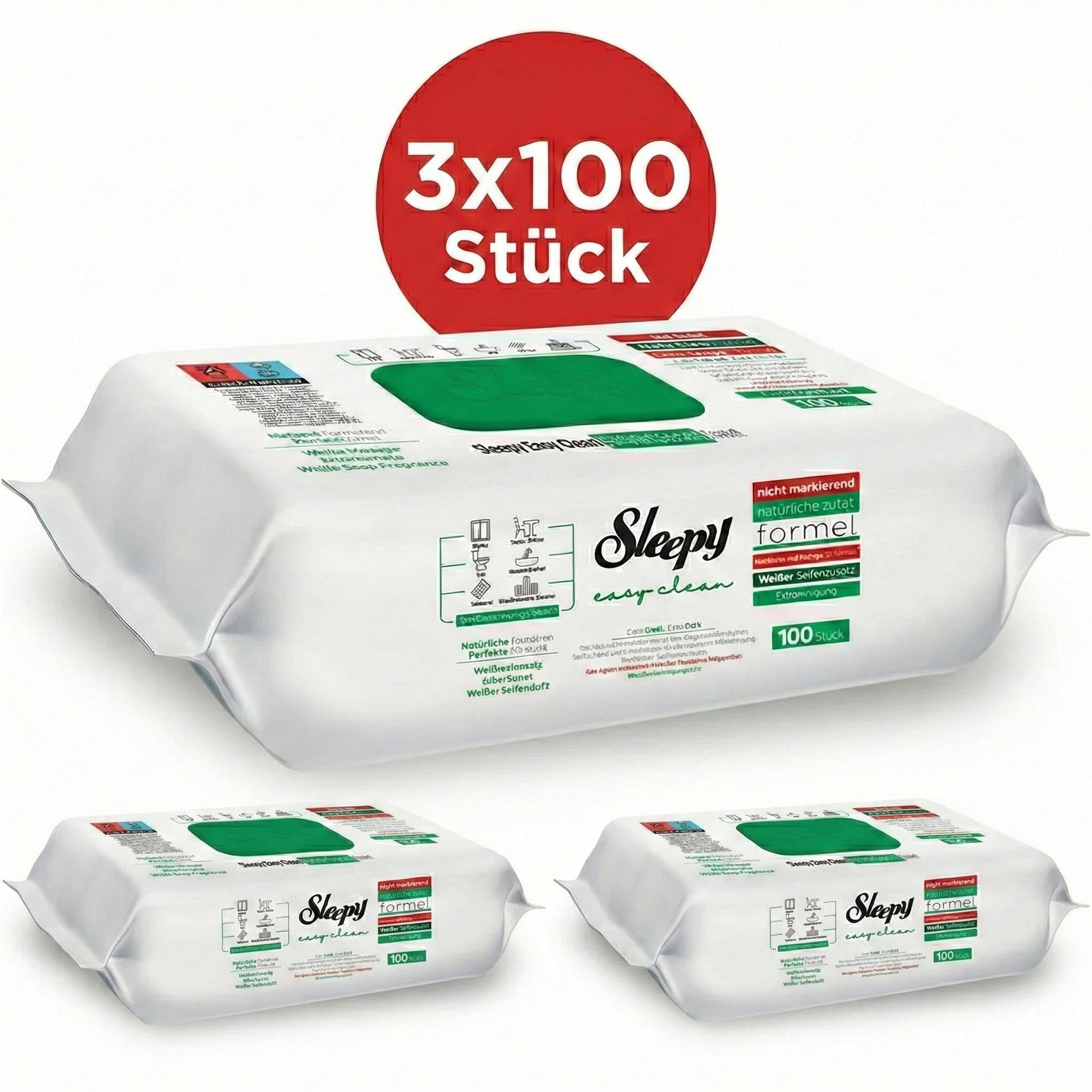 Sleepy Oberflächenreinigungstücher White Soap 3x100