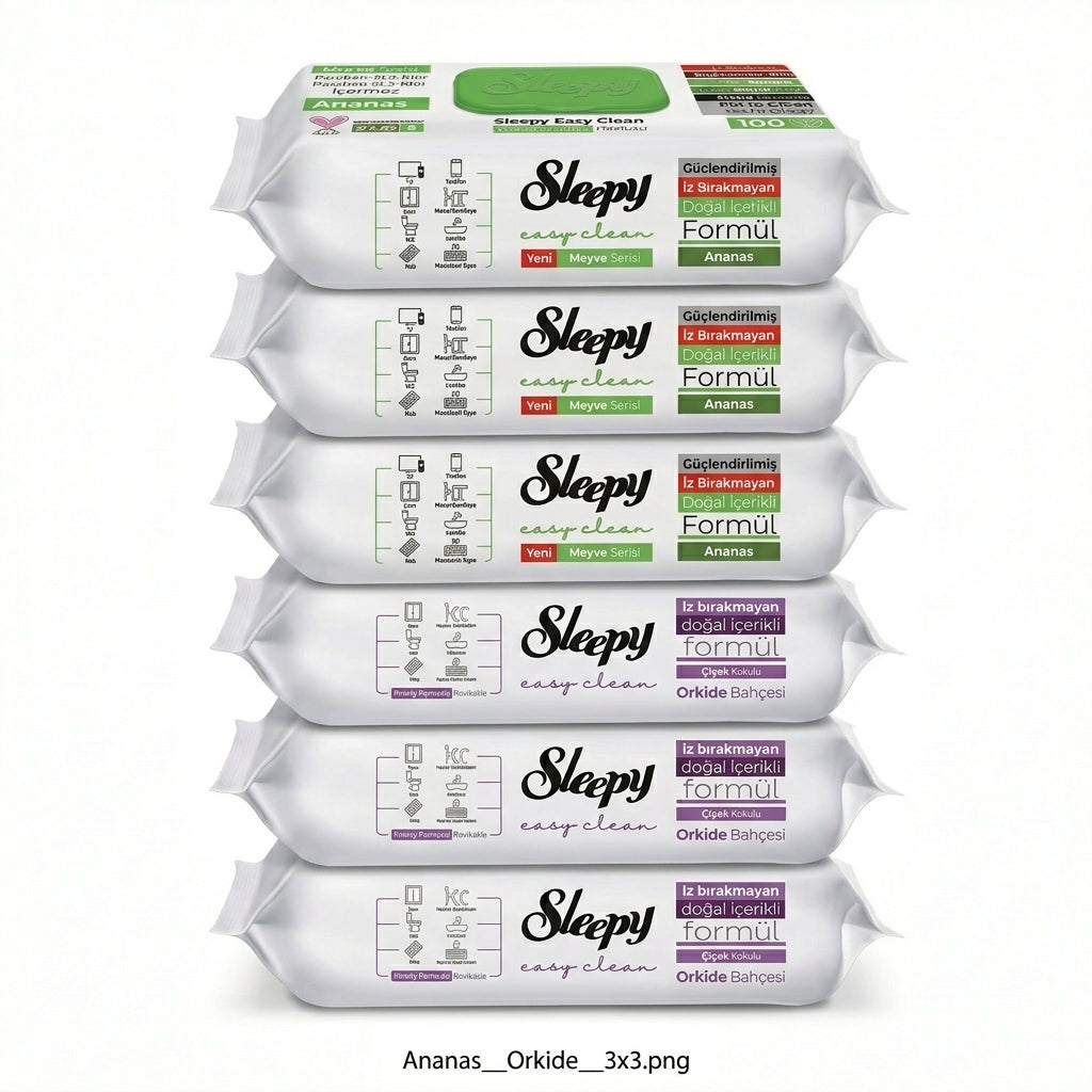 Sleepy Easy Clean Oberflächenreinigungstücher – 3x100 Orchidee + 3x100 Pine | Frühjahrsputz