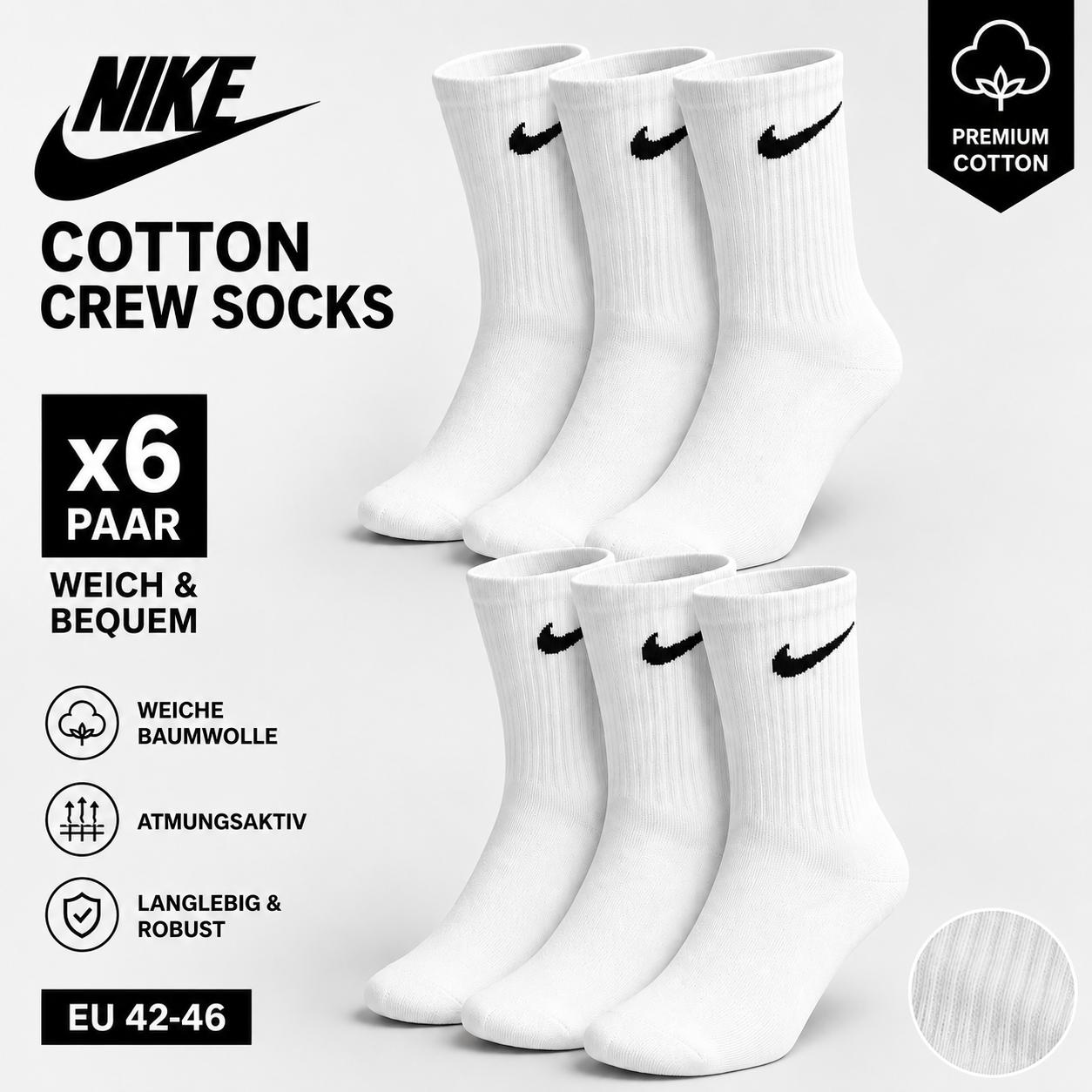 Nike Everyday Lightweight Socks/Socken 6 Paar 42-46