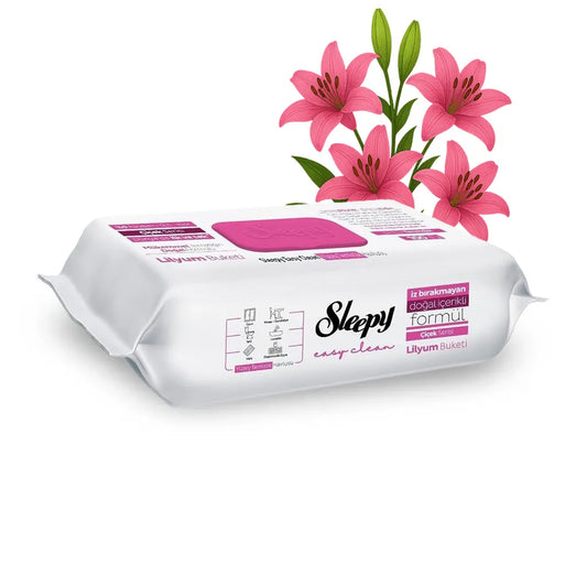 Sleepy Reinigungstücher Rosa – Lilienbouquet-Duft – 6x100 Tücher (600 Blatt) – Feuchte Oberflächenreinigungstücher für den täglichen Einsatz in Haushalt, Küche & Bad