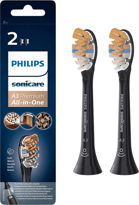 Philips Sonicare HX9092/11 A3 All-in-One Bürstenköpfe – 2er Pack Schwarz