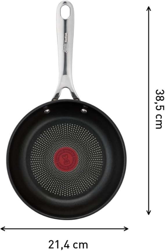 Tefal Jamie Oliver Cook's Direct On Bratpfanne 20 cm, Pfanne Induktion, Antihaft, backofenfest, Edelstahlpfanne, für alle Herdarten geeignet, genieteter Griff, E3040244