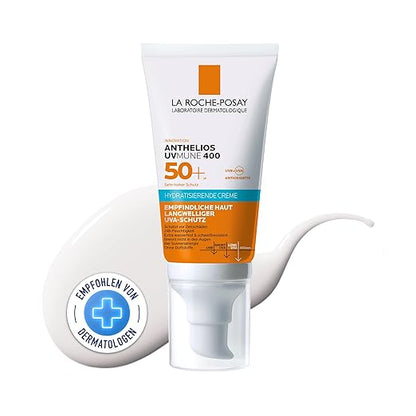 La Roche-Posay Anthelios UVMune 400 Creme LSF 50+ – Hydratisierender Sonnenschutz für trockene & empfindliche Haut, 50 ml