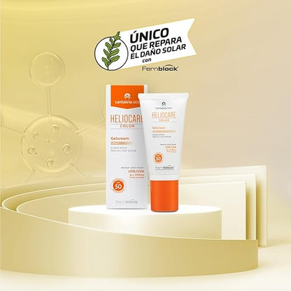 Heliocare Color Gelcream SPF 50 Light – Getönte Gelcreme mit UV-Schutz für sensible Haut, 50 ml