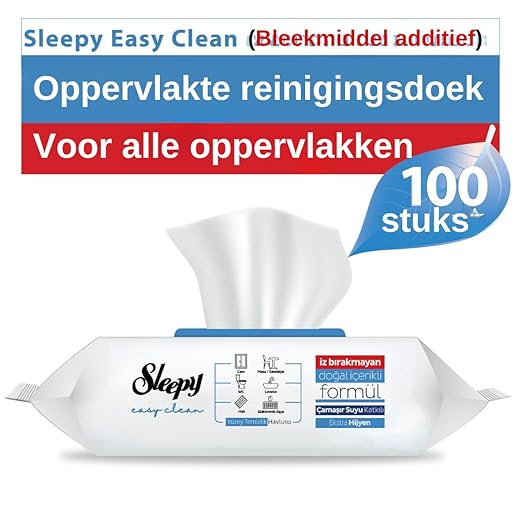 Sleepy Easy Clean Reinigungstücher mit Bleichzusatz – 6x100 Tücher (600 Blatt), Fichtenduft – Extra starke Putztücher für Küche, Bad & Haushalt – hygienisch & kraftvoll