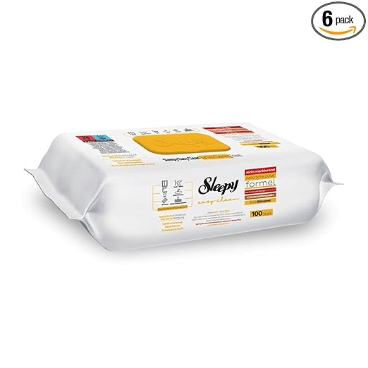 Sleepy Easy Clean Reinigungstücher mit Kräuterseifenzusatz – 6x100 Tücher (600 Blatt), Eukalyptusduft – Oberflächen-Putztücher für Küche, Bad & Haushalt
