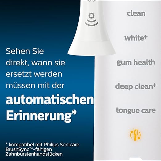Philips Sonicare W2 Optimal Weiß Standard-Schallzahnbürstenköpfe - 4er-Pack in Weiß (Modell HX6064/10)