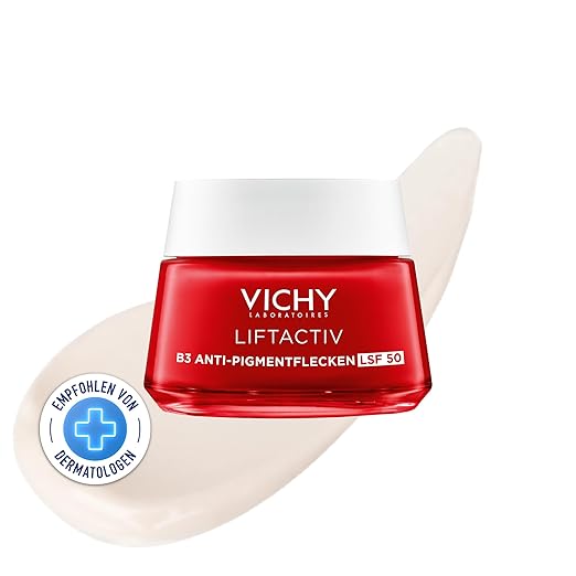 VICHY Liftactiv B3 Tagescreme LSF 50 – Anti-Pigmentflecken Pflege mit Niacinamid & Bio-Peptiden, 50 ml